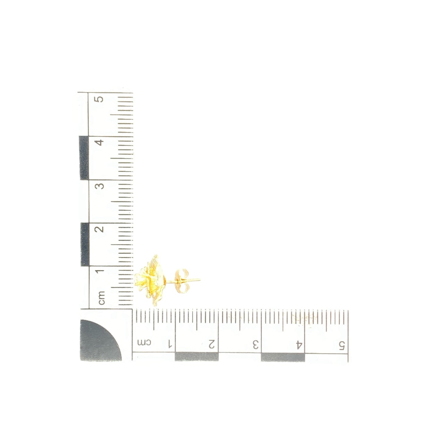 9ct Gold Rose Flower Stud Earrings