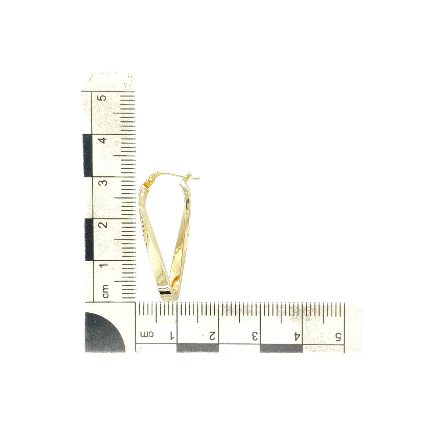 9ct Gold Twist Oval Creole Earrings