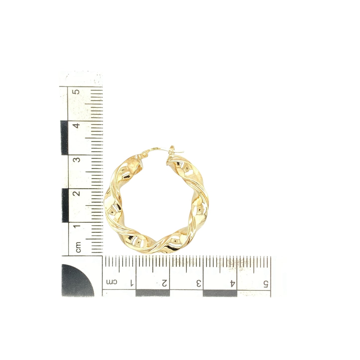 9ct Gold Twisted Hoop Creole Earrings