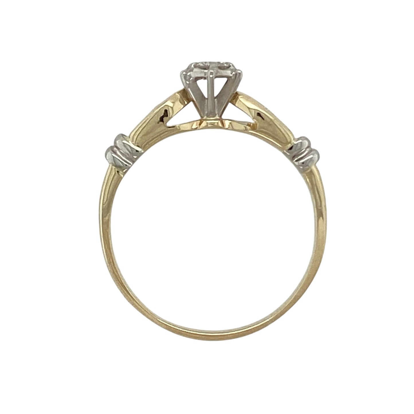 10ct Gold & Diamond Illusion Set Solitaire Ring