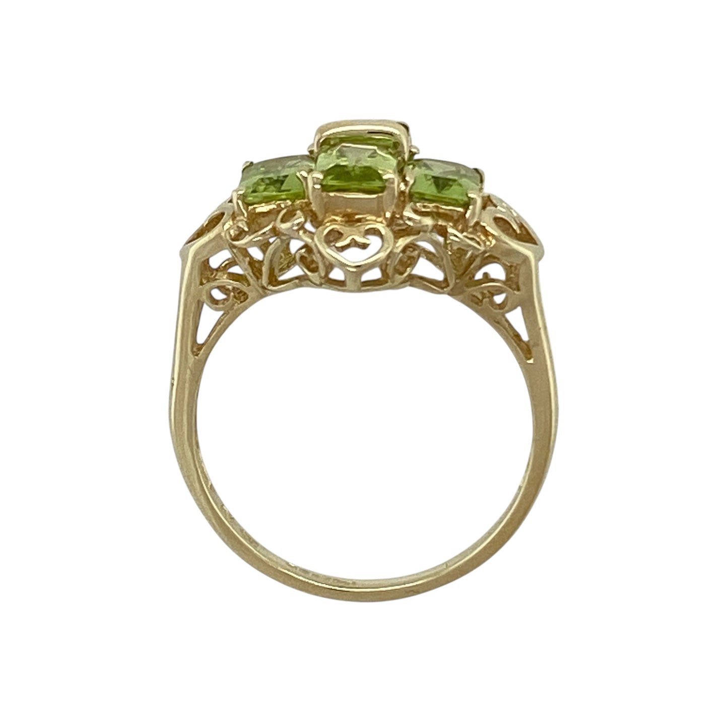 9ct Gold & Peridot Set Cluster Dress Ring