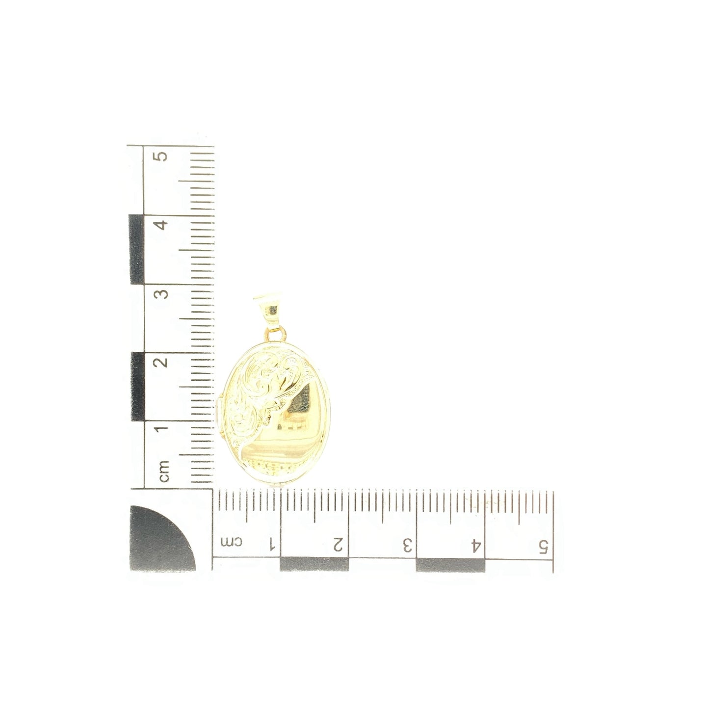 9ct Gold Oval Patterned Locket