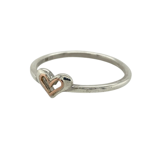 Add a romantic and symbolic touch to your jewellery collection with this pre-owned sterling silver and 9ct rose gold Clogau open heart ring, featuring a delicate and meaningful designβperfect for everyday wear or a thoughtful gift.
Design: The ring features a graceful open heart motif at the front measuring approximately 5mm high, symbolising love and affection. The simple yet elegant design gives the ring a light and feminine appearance.