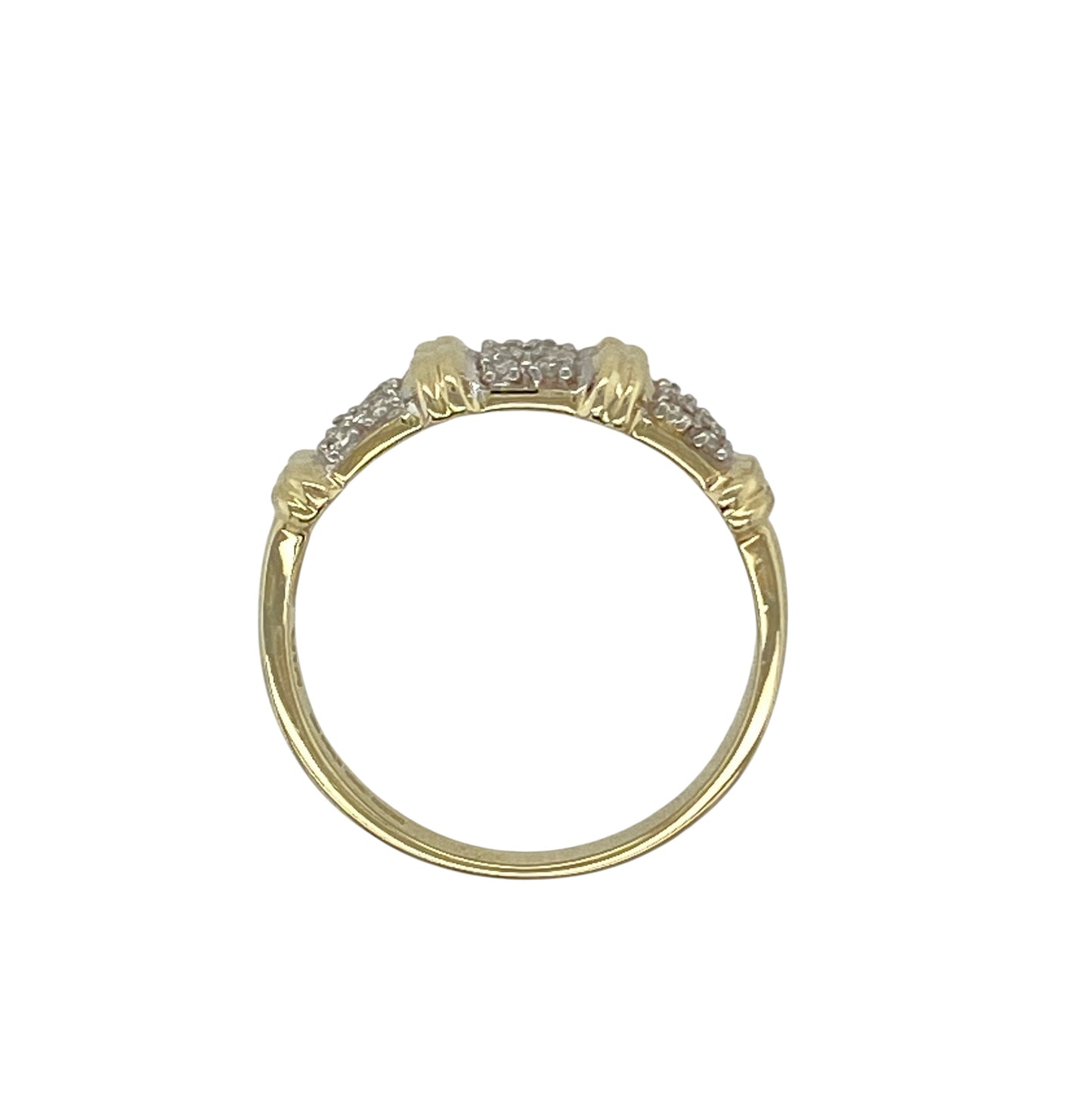 9ct Gold & Diamond Double Row Band Ring