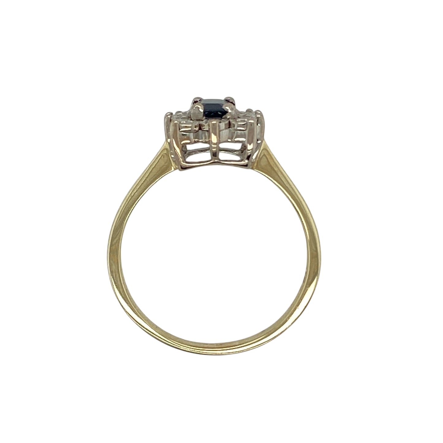 9ct Gold Diamond & Sapphire Cluster Ring