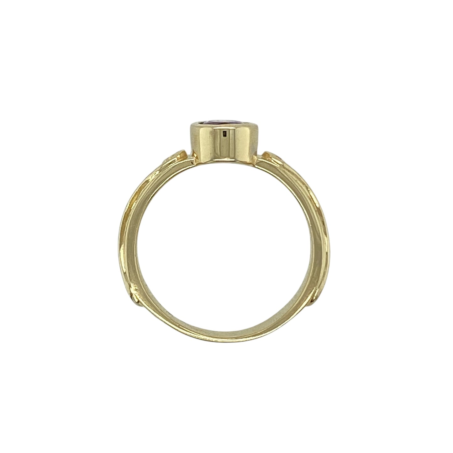 9ct Gold Clogau Amethyst Swirl Band Ring