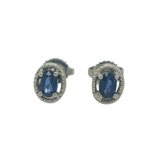 Add timeless colour and refined sparkle to your jewellery collection with these pre-owned 18ct white gold diamond and sapphire stud earrings, featuring a classic gemstone combination—perfect for everyday elegance or special occasions.
Design: Each earring features an oval sapphire measuring approximately 5mm by 4mm, creating a rich blue focal point. Sparkling diamond accents enhance the sapphires, adding beautiful brilliance and contrast.