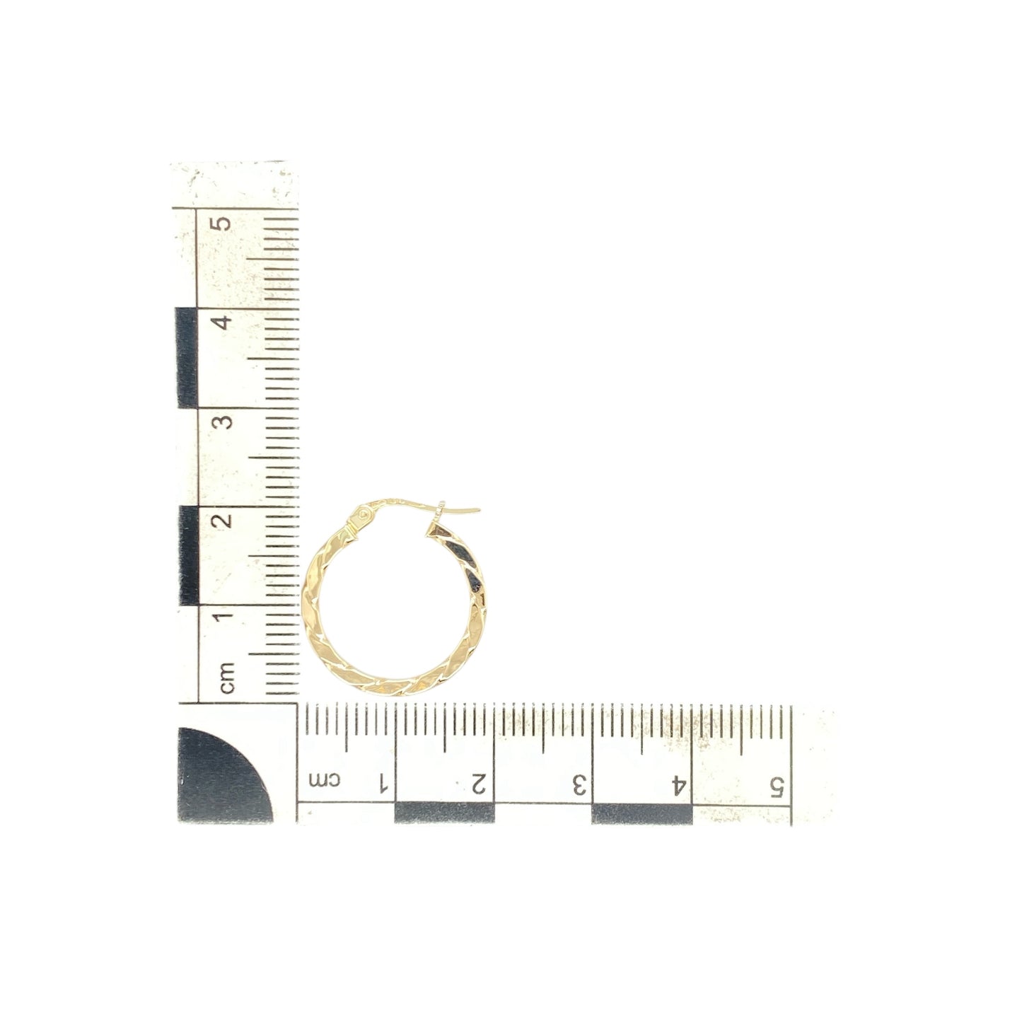 9ct Gold Squared Twisted Hoop Creoles
