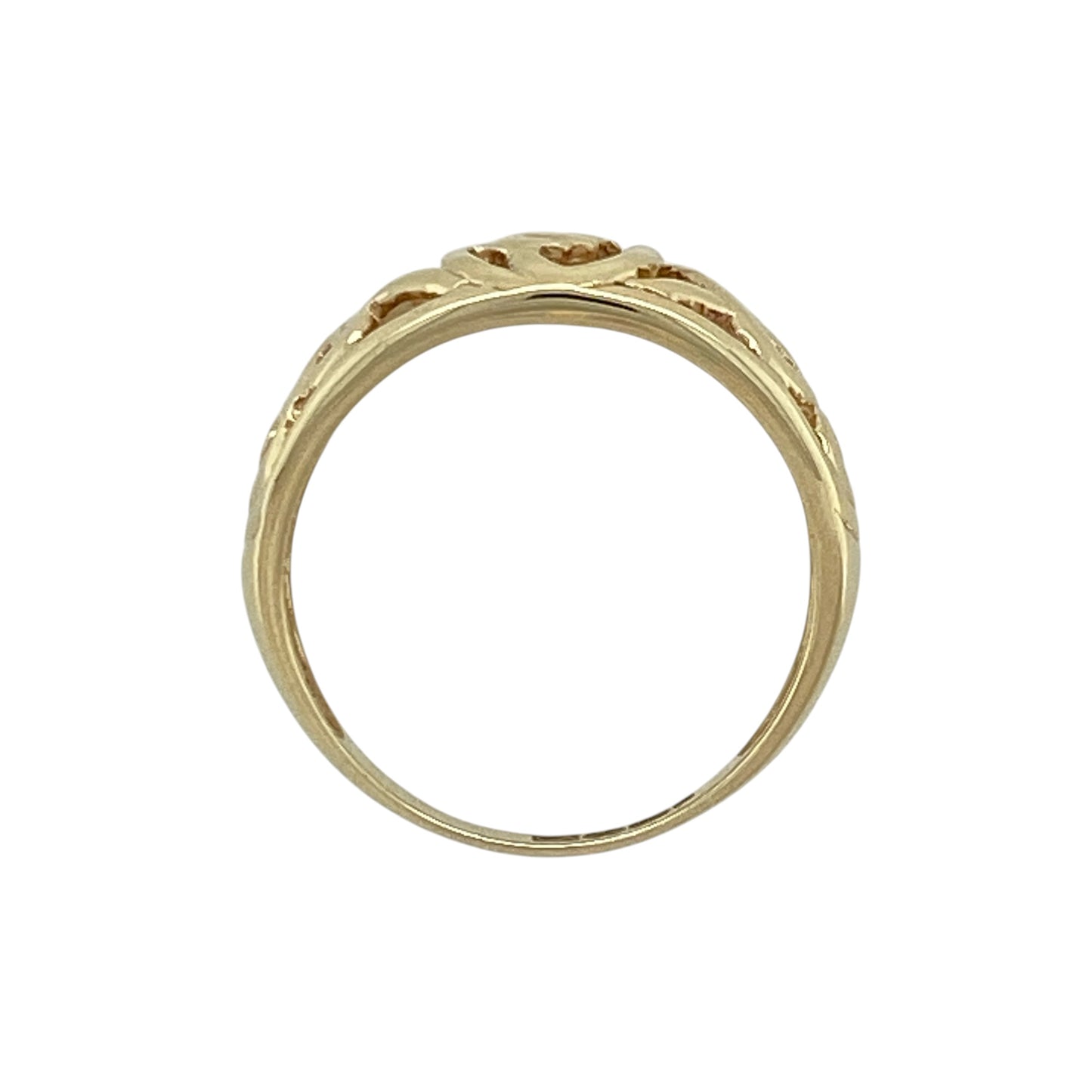 9ct Gold Celtic Tree of Life Style Rounded Band Ring