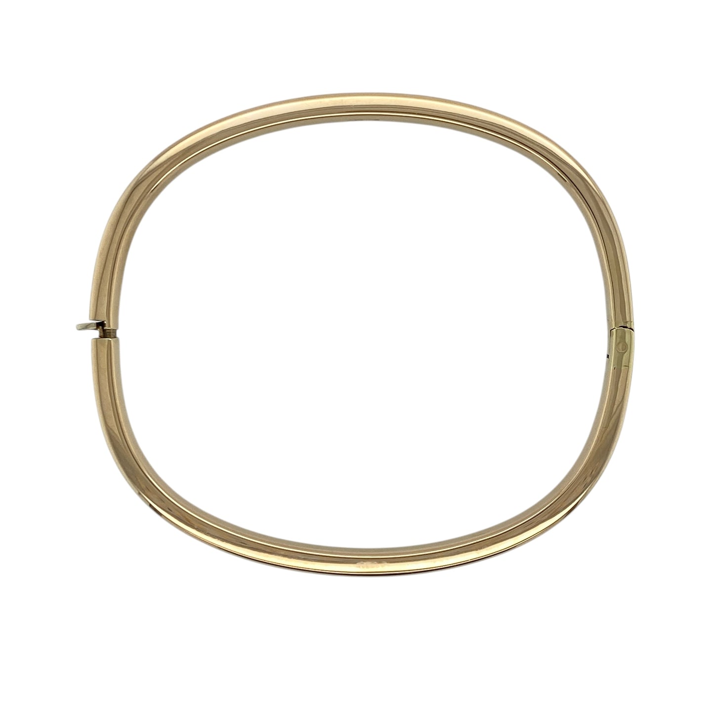 9ct Gold Plain Squared Hinged Bangle