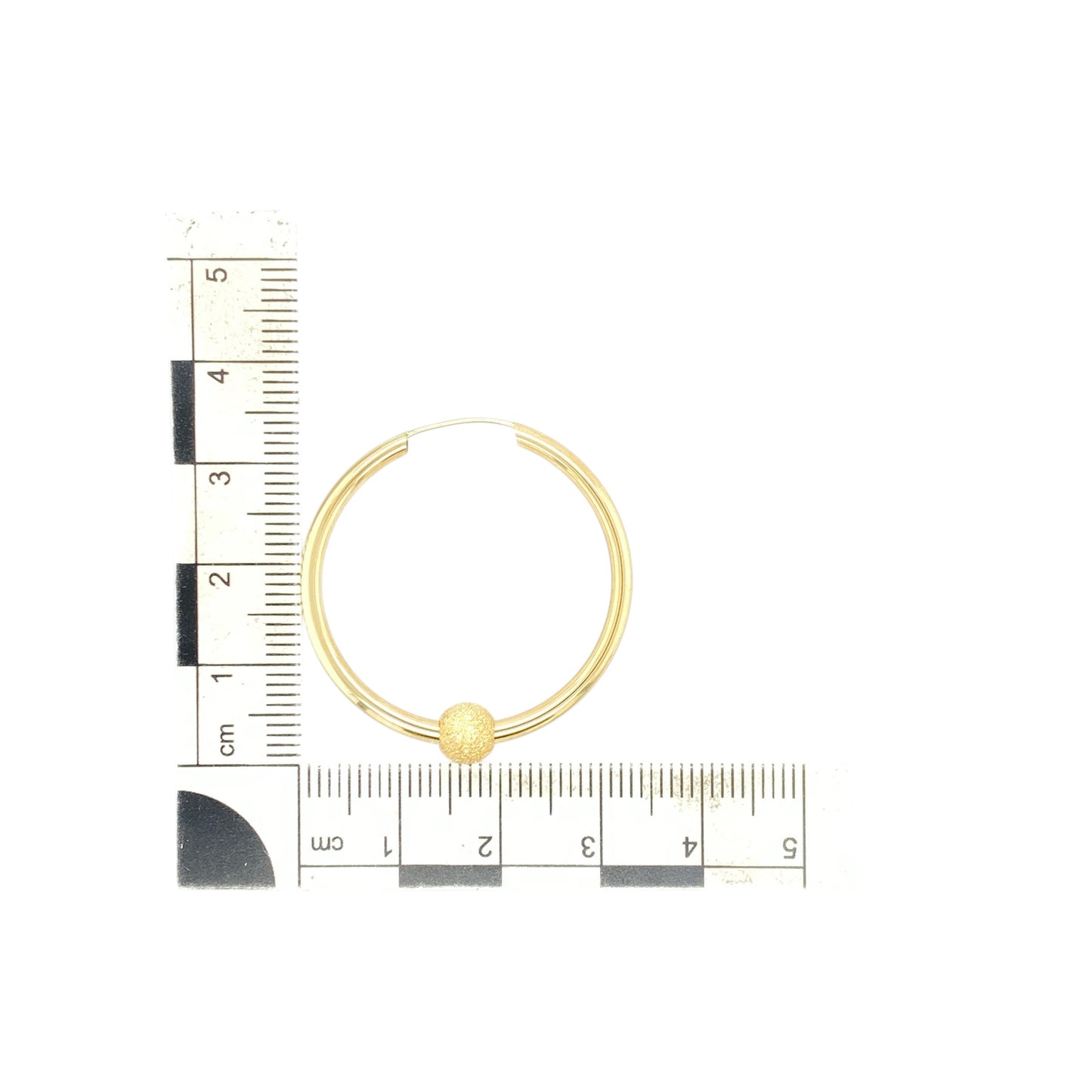 9ct Gold Sparkle Ball Hoop Earrings