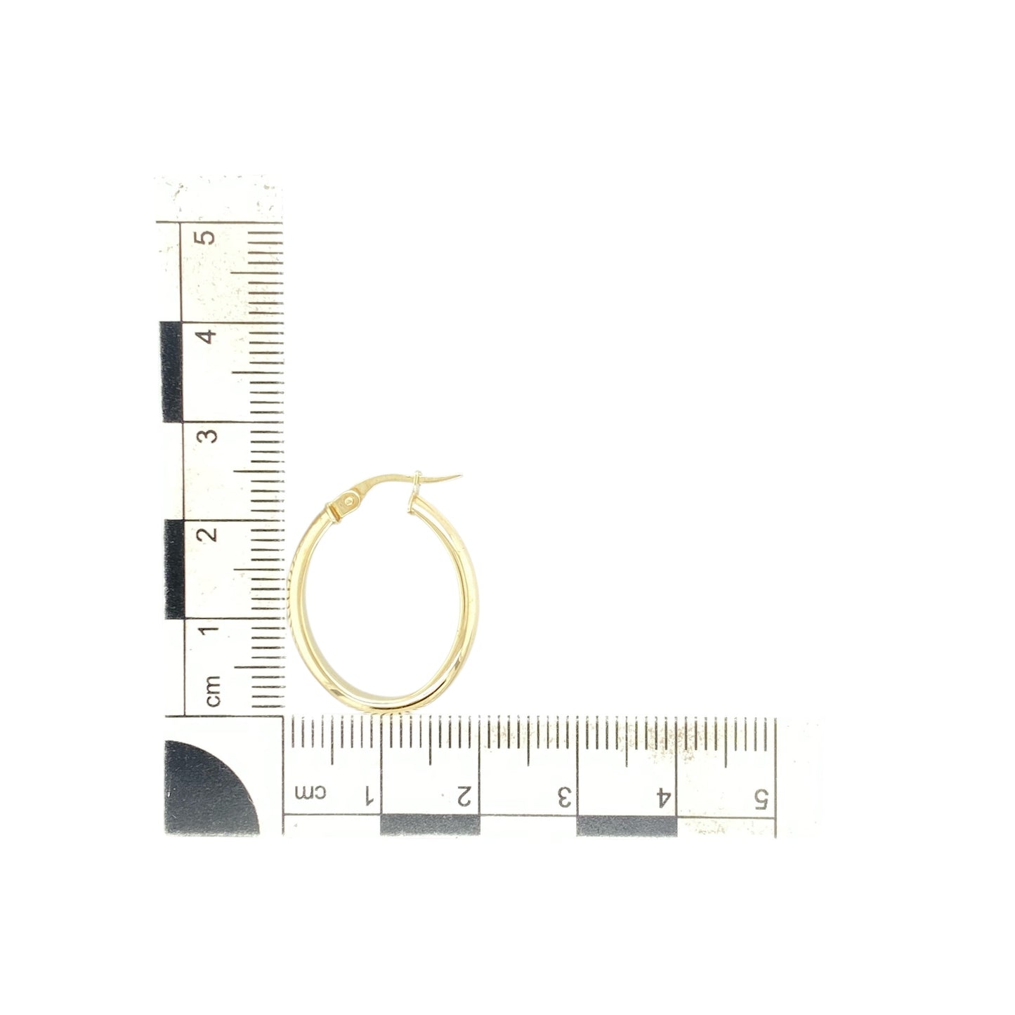 9ct Gold Plain Oval Creole Earrings