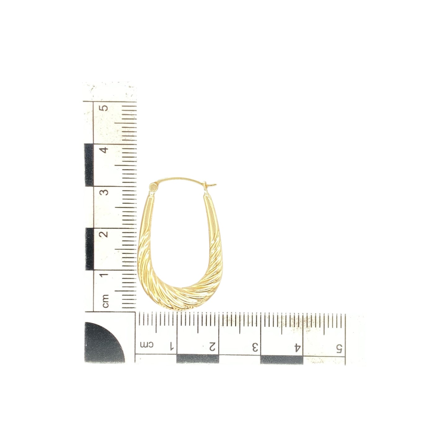 9ct Gold Twisted Oval Creole Earrings