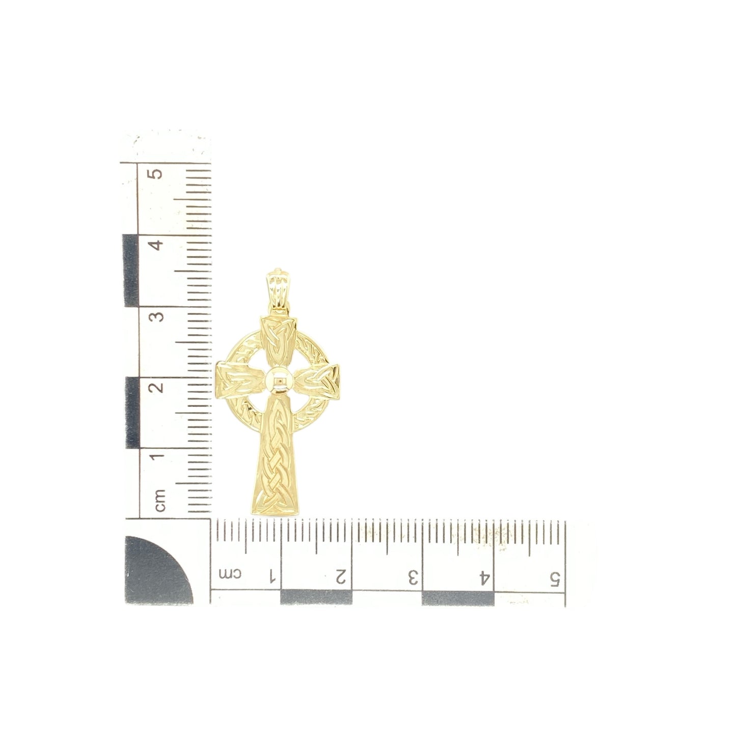 9ct Gold Patterned Celtic Cross Pendant