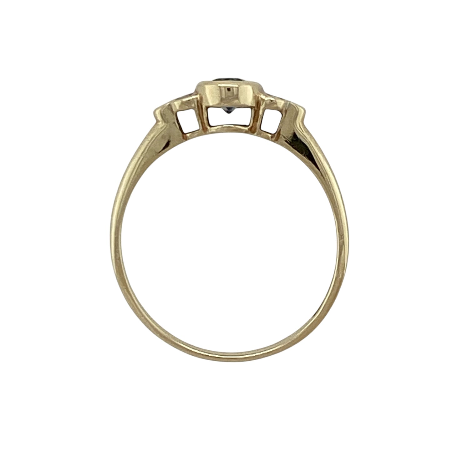 9ct Gold Blue Topaz & Cubic Zirconia Set Ring