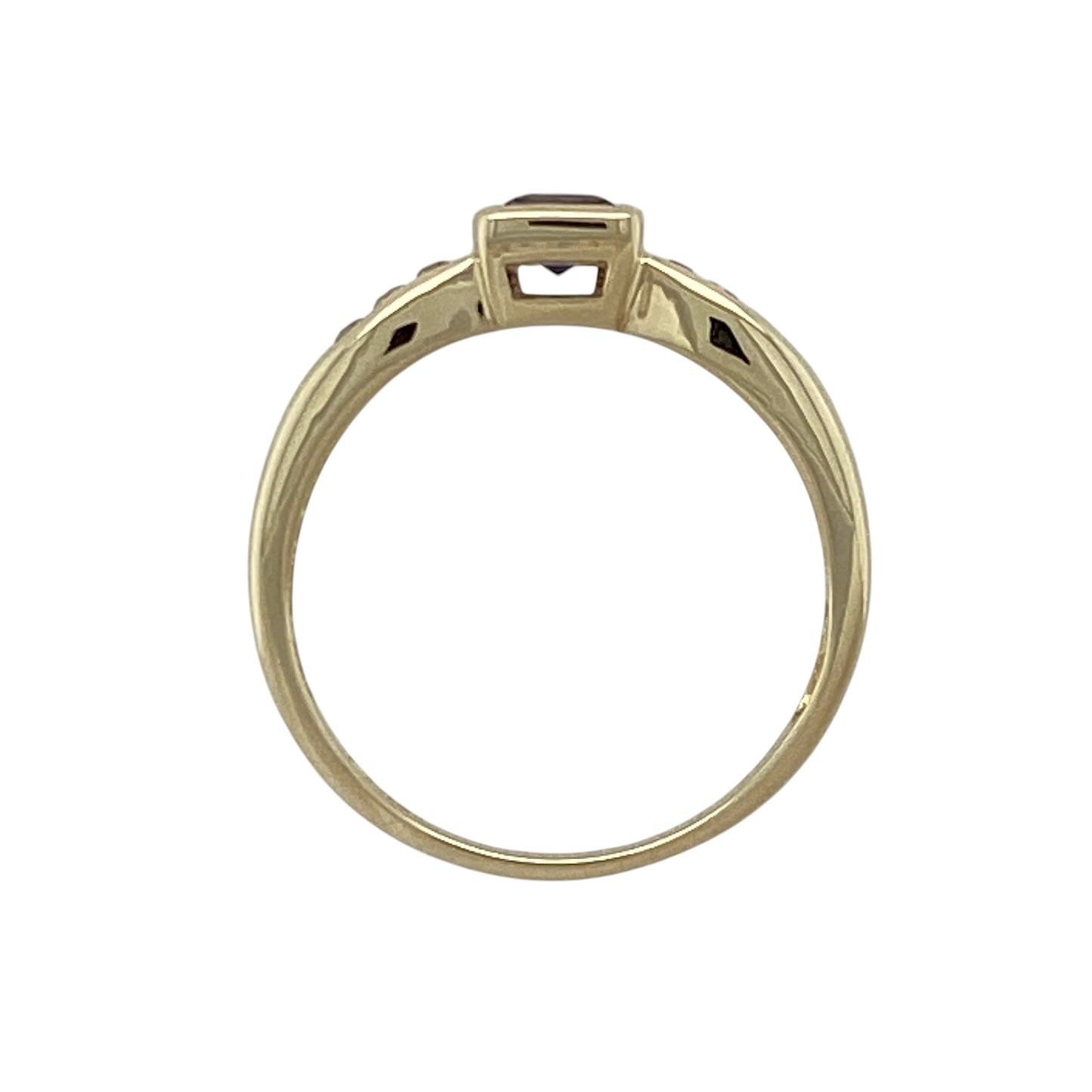 9ct Gold Iolite & Cubic Zirconia Set Ring