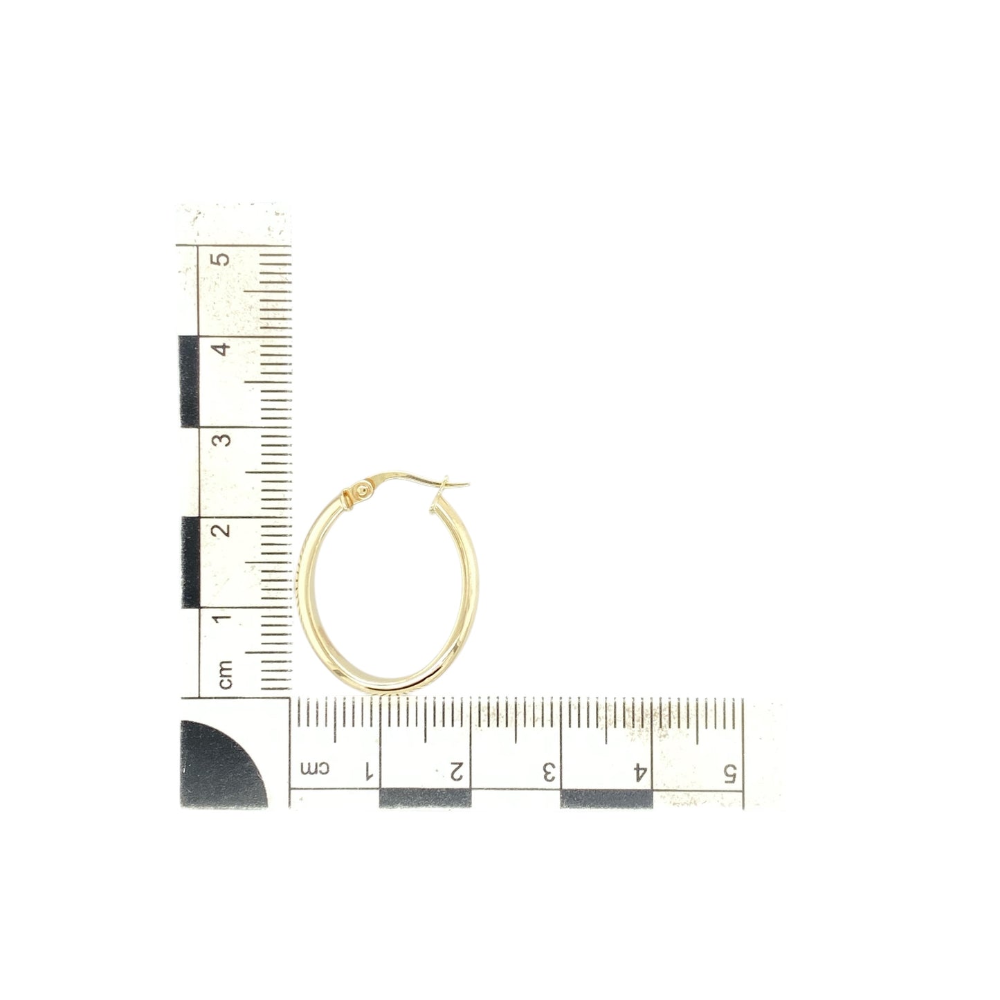 9ct Gold Plain Oval Creole Earrings