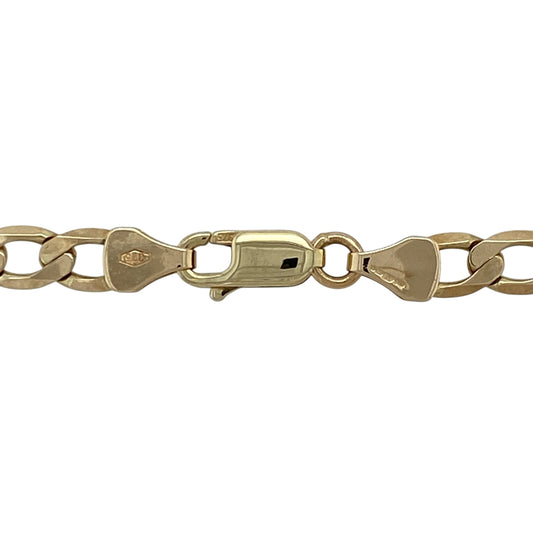 Add bold, timeless style to your jewellery collection with this pre-owned 9ct yellow gold curb chain—an eye-catching and durable piece perfect for everyday wear.
Design: This 20" chain features traditional curb links, closely interlocked to create a smooth and structured look. The 5mm width offers a strong and noticeable presence on the neckline.
Material: Made from 9-carat yellow gold, the polished finish enhances the rich golden tone while highlighting the clean and classic link design.