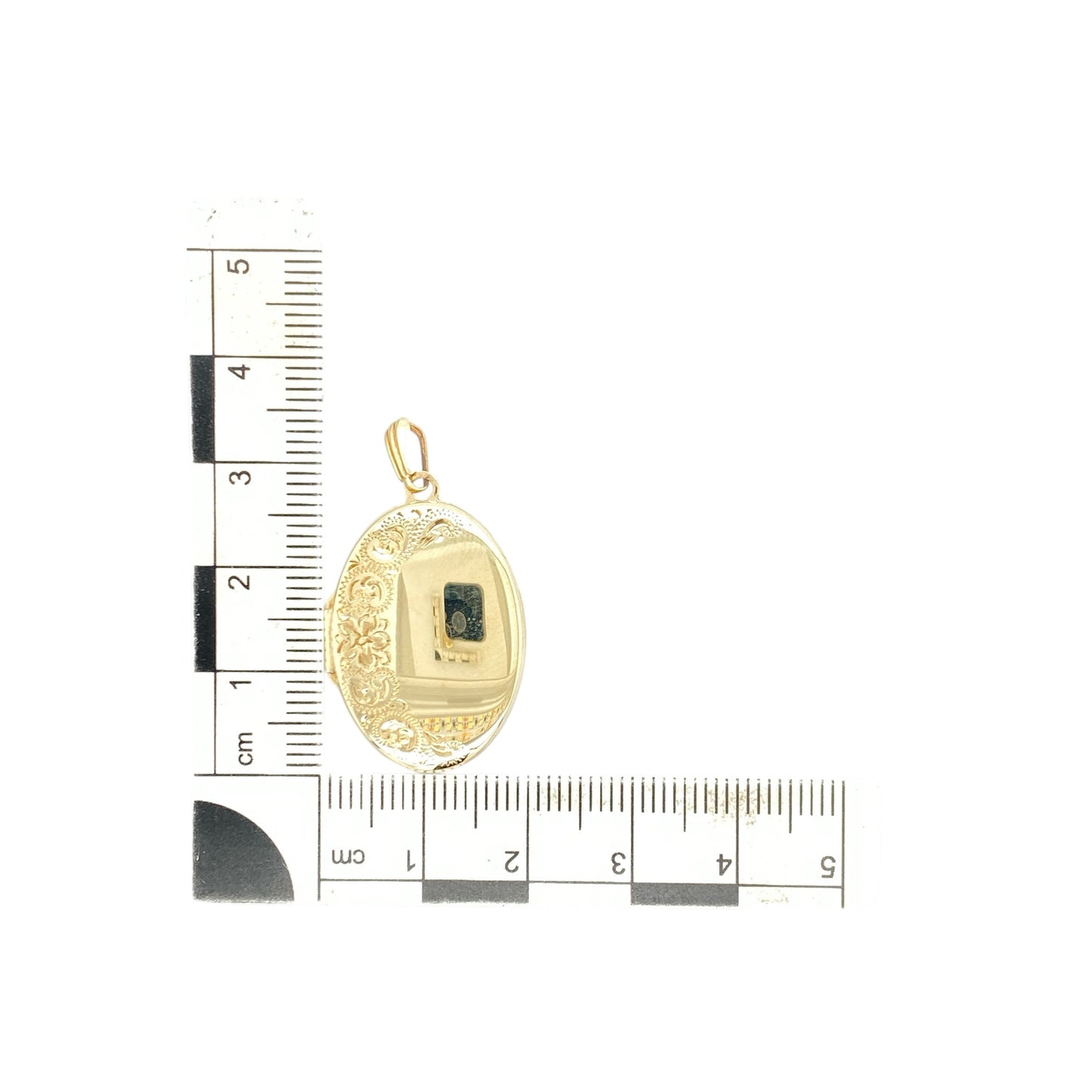 9ct Gold Patterned Oval Locket