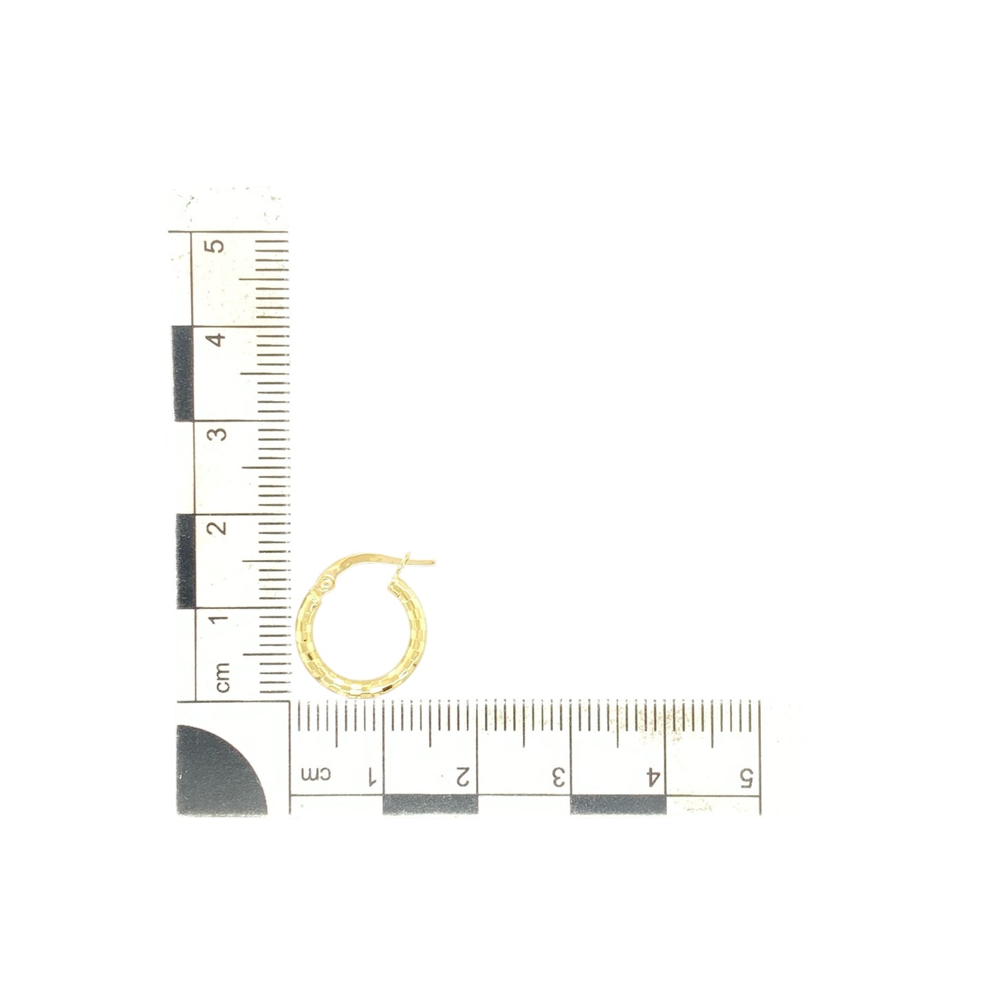 9ct Gold Textured Hoop Creole Earrings