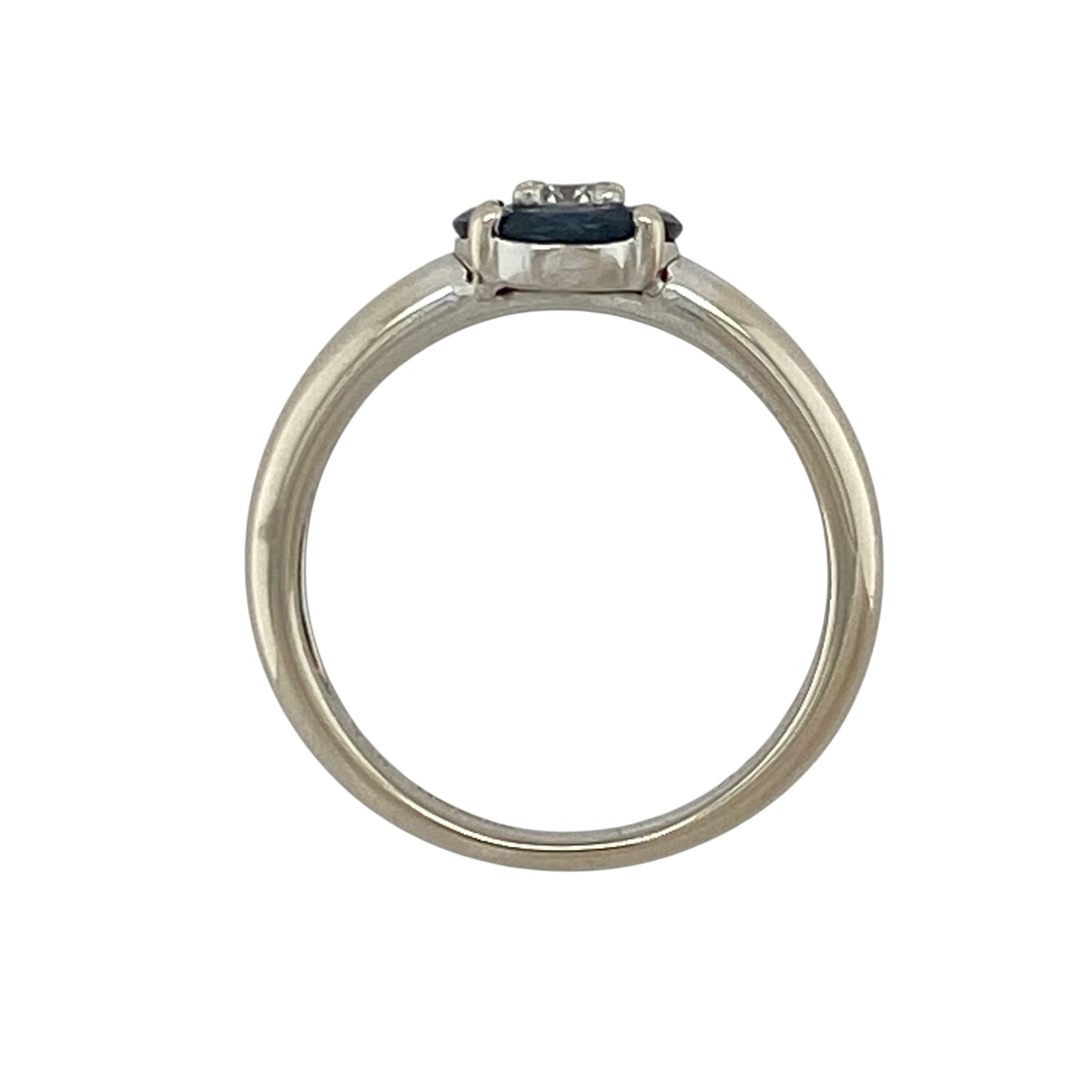 18ct White Gold Diamond & Sapphire Set Cluster Ring