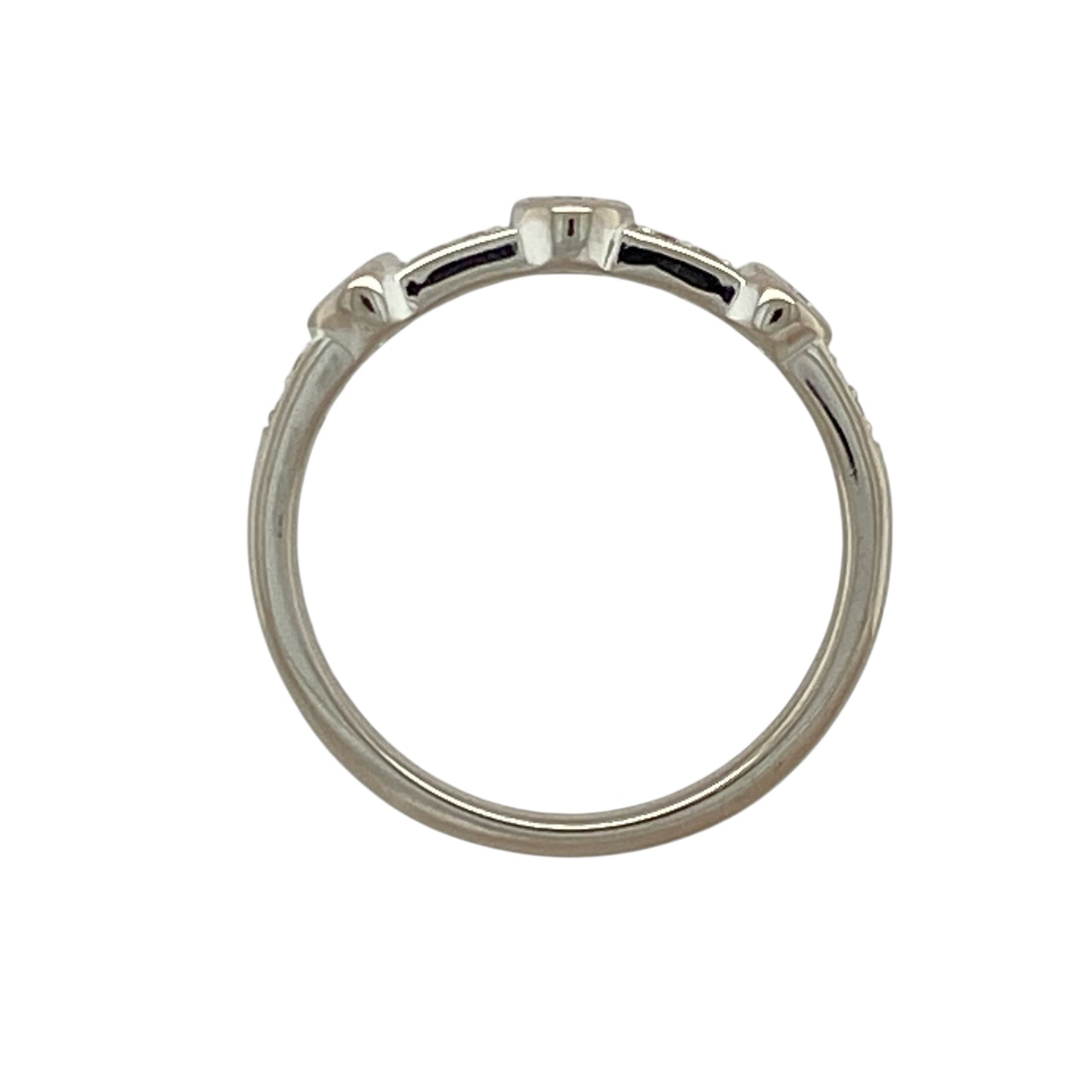 18ct White Gold & Diamond Set Bubble Band Ring