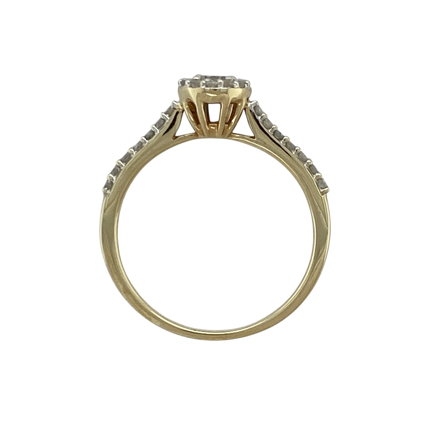 9ct Gold & Diamond Set Halo Ring