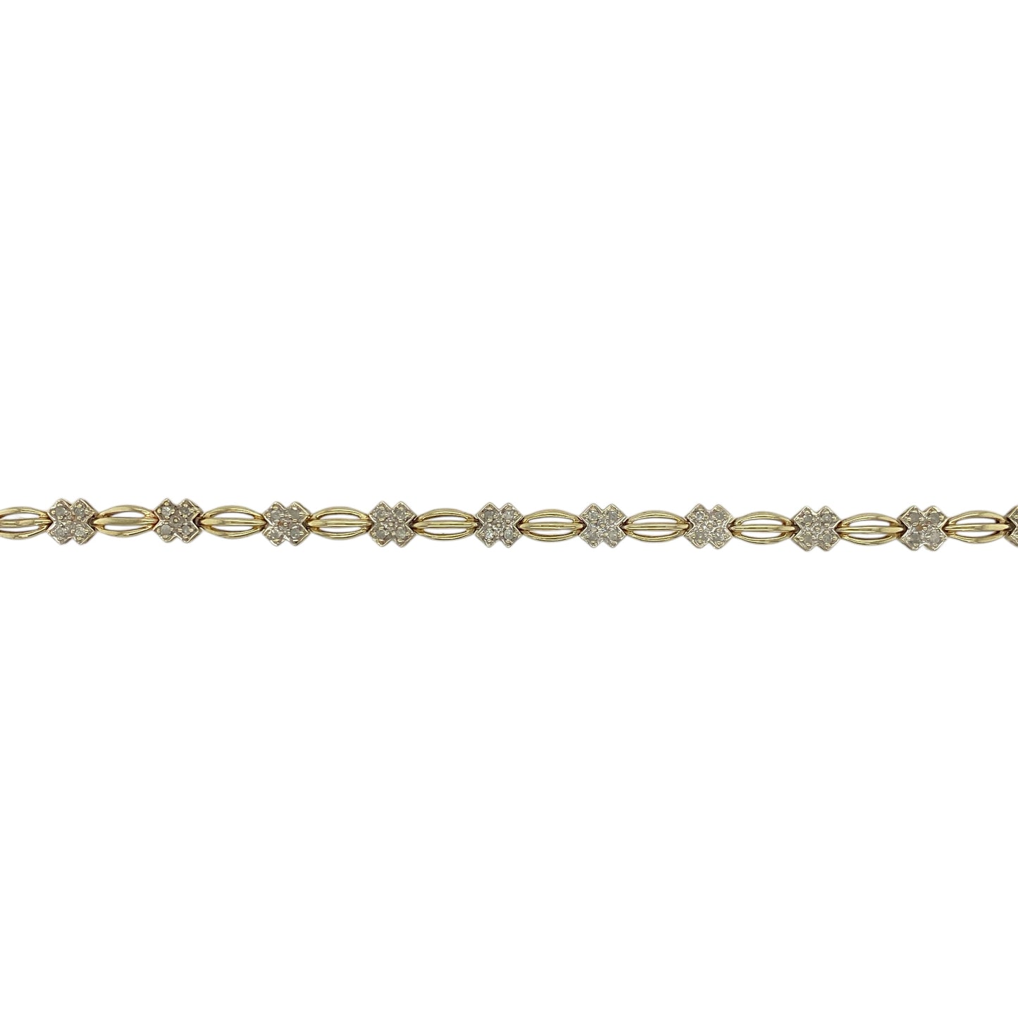 9ct Gold & Diamond Set Kiss Link 7" Bracelet
