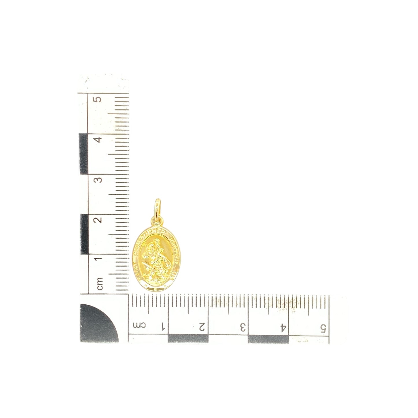 18ct Gold Oval St Christopher Pendant