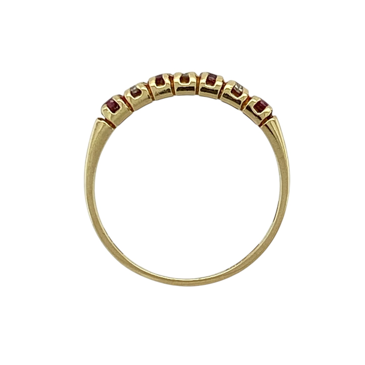18ct Gold Diamond & Ruby Set Band Ring
