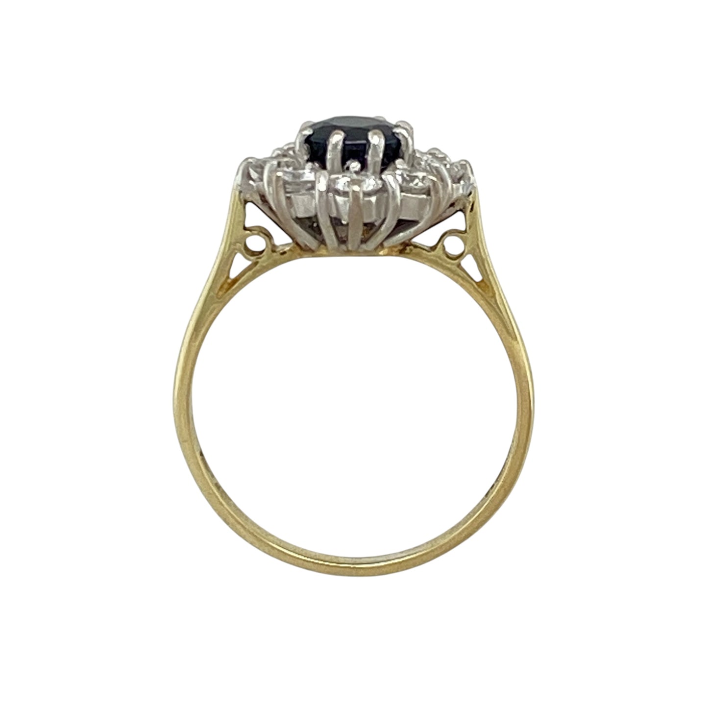 18ct Gold Diamond & Sapphire Set Flower Cluster Ring
