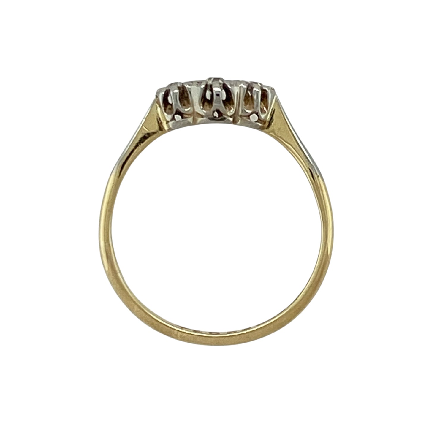 18ct Gold & Platinum Diamond Set Trilogy Ring
