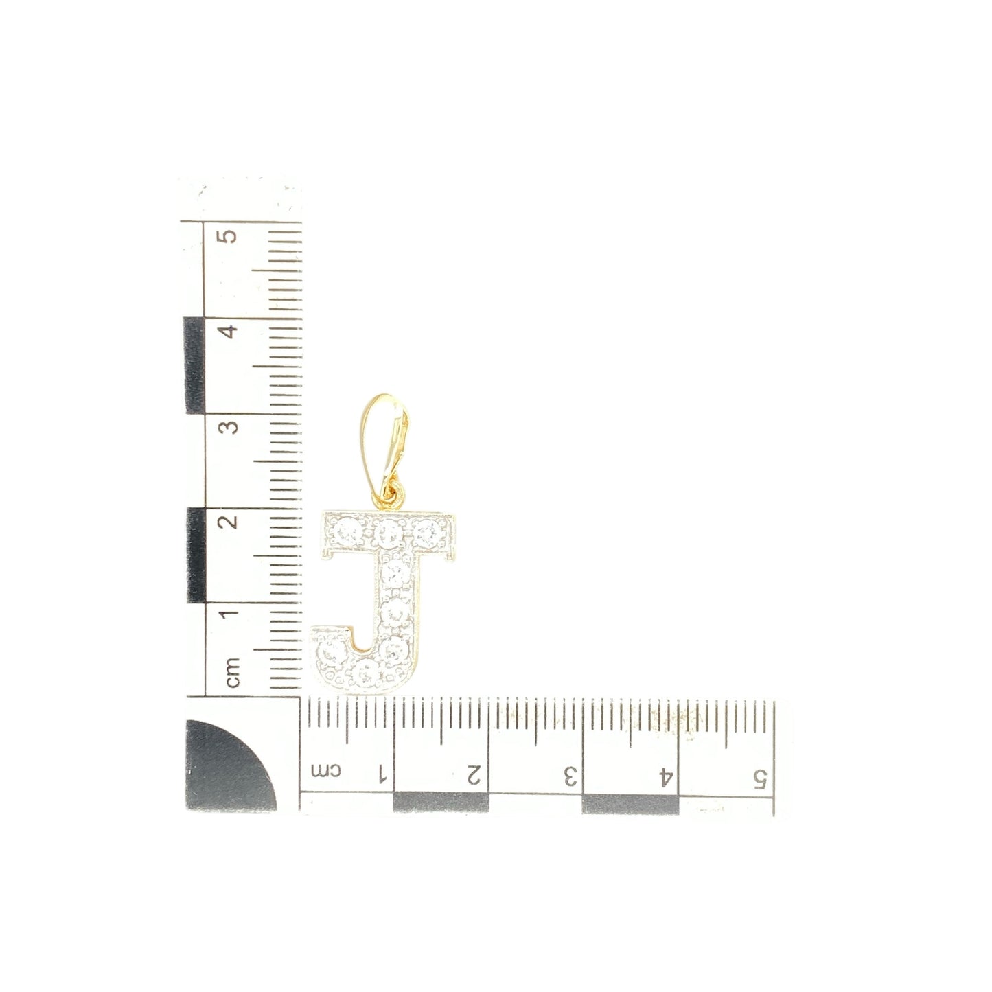 9ct Gold & Cubic Zirconia Set Initial 'J' Pendant