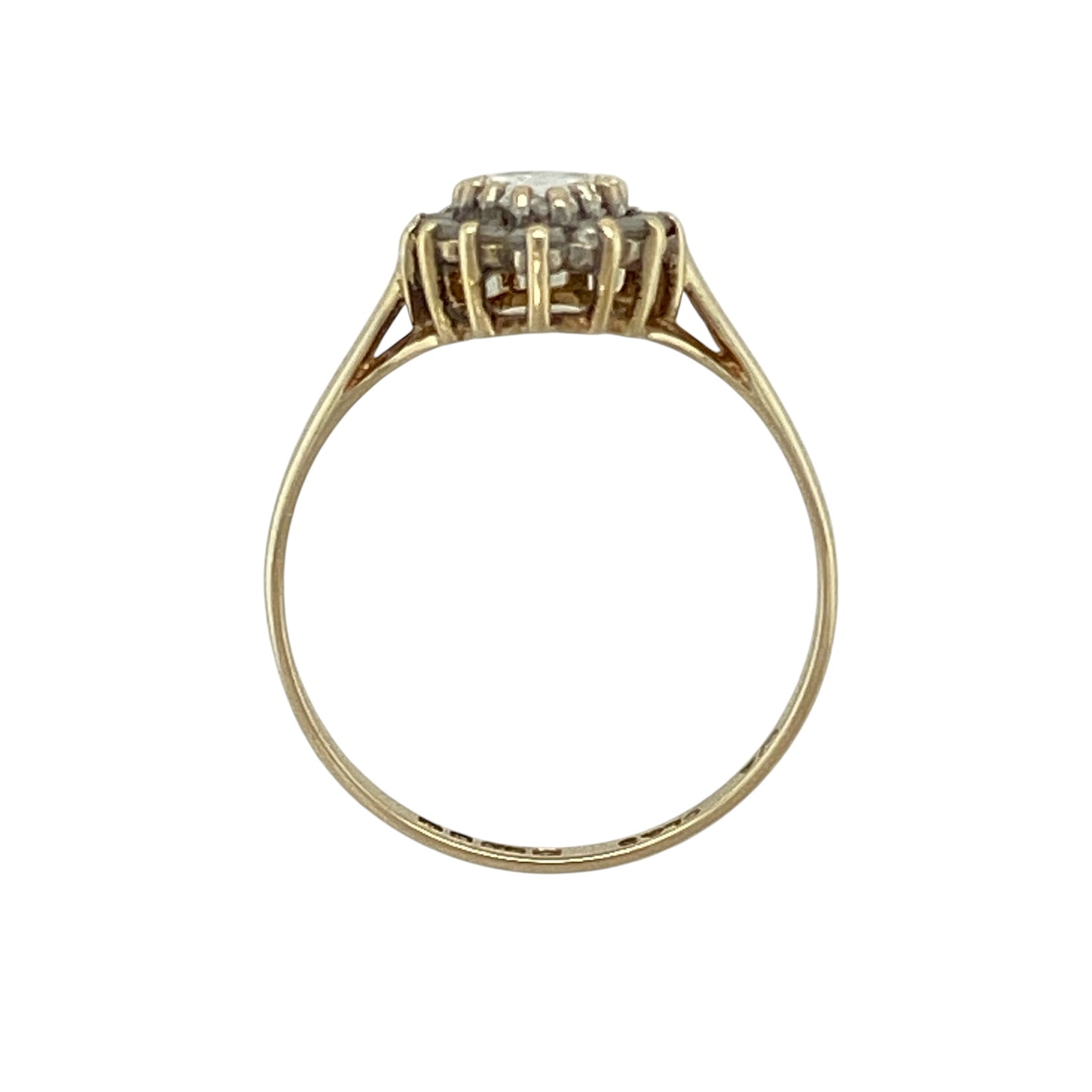 9ct Gold & Cubic Zirconia Set Teardrop Cluster Ring