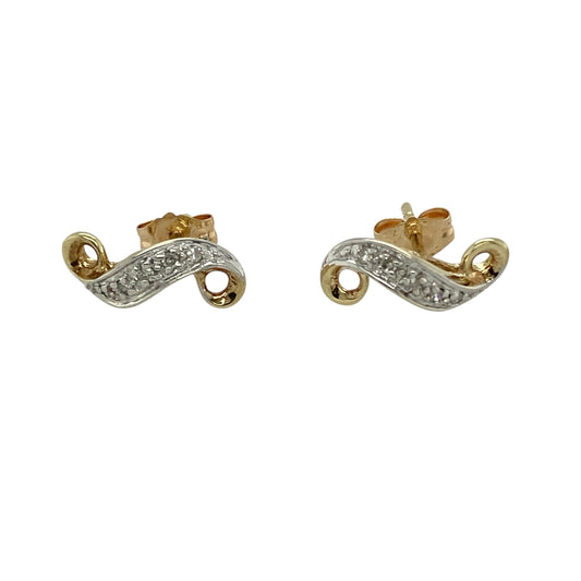 Add subtle sparkle and contemporary style to your jewellery collection with these pre-owned 9ct yellow and white gold diamond set twist stud earrings, featuring a graceful design and refined finish—perfect for everyday wear or elegant styling.
Design: The earrings feature a twist-style design, with flowing lines that create a sense of movement, accented with diamonds for a touch of brilliance.
