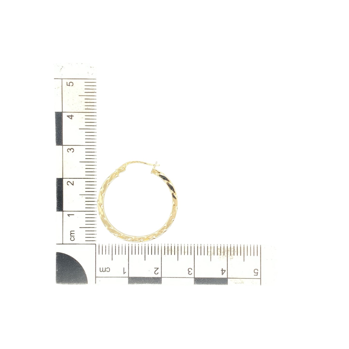 9ct Gold Squared Twisted Hoop Creole Earrings