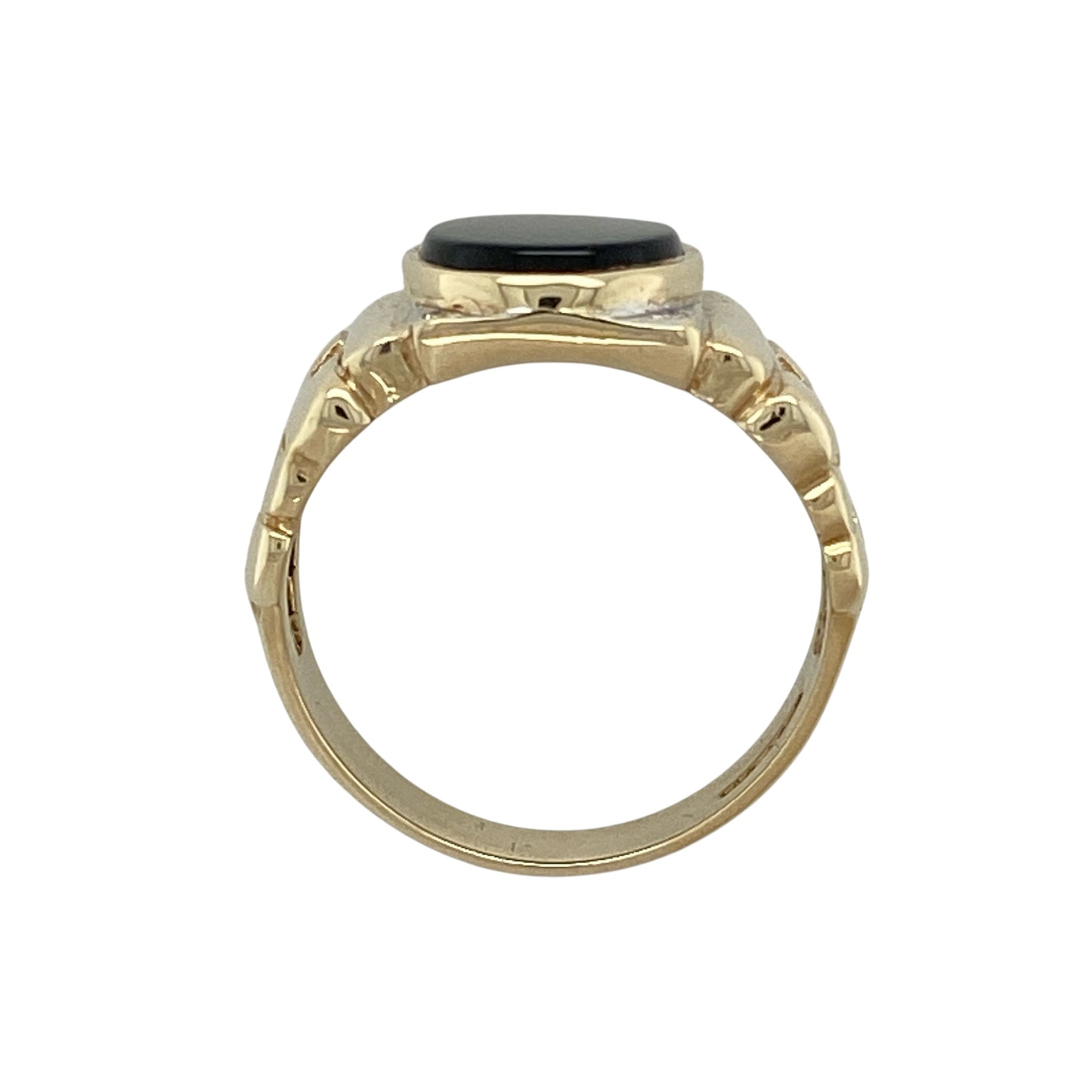 9ct Gold Diamond & Onyx Set Signet Ring