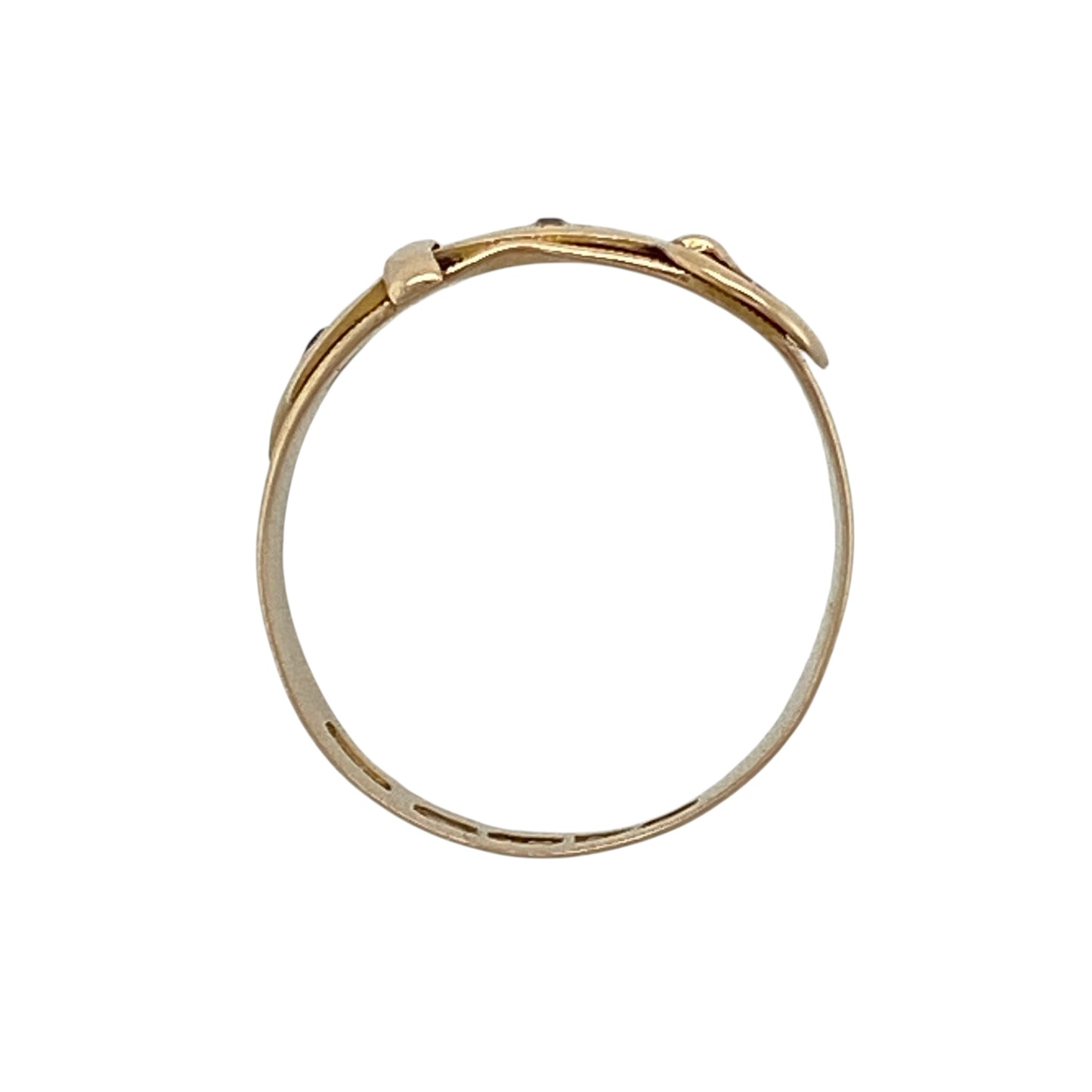 18ct Gold Diamond & Sapphire Set Buckle Ring