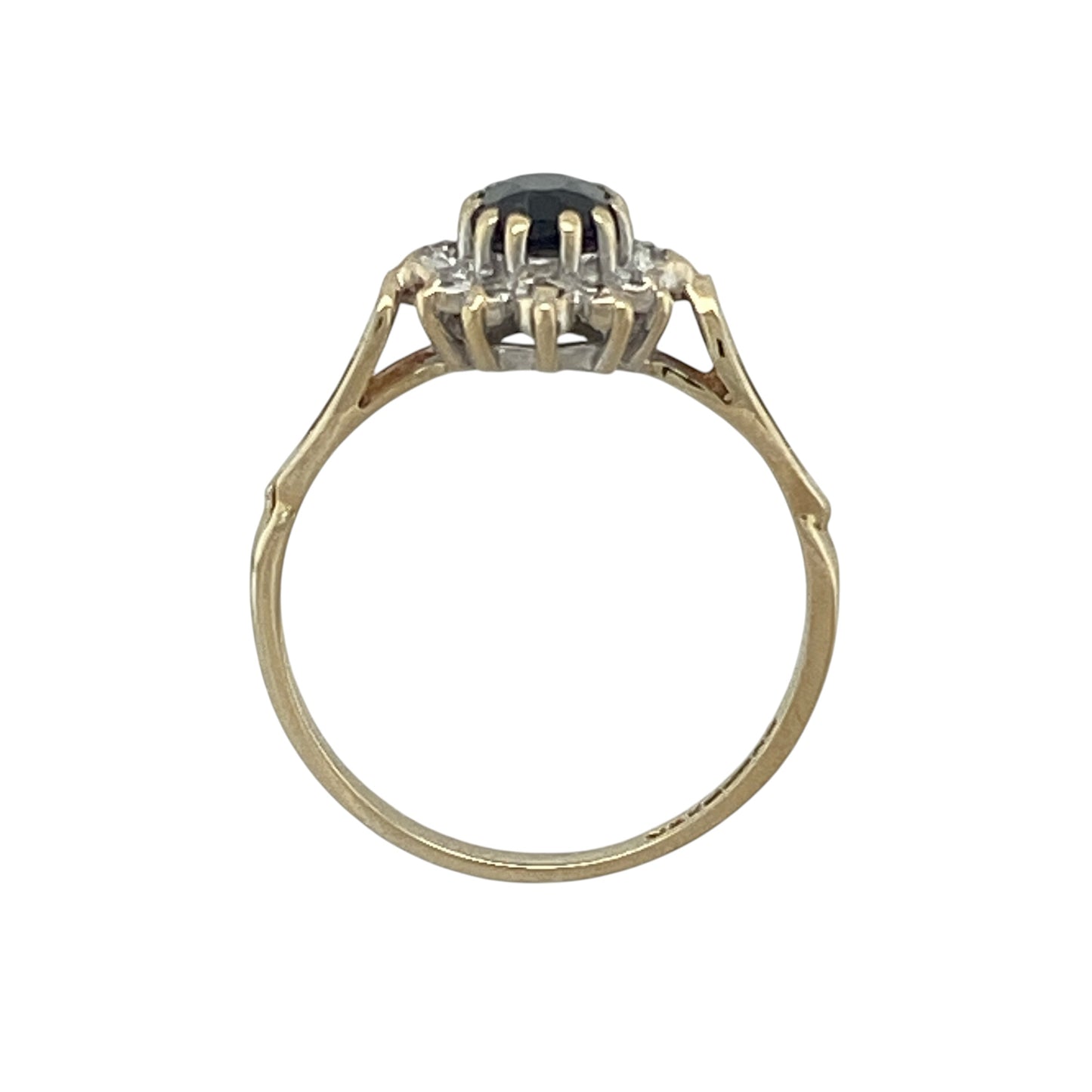 9ct Gold Diamond & Sapphire Set Cluster Ring