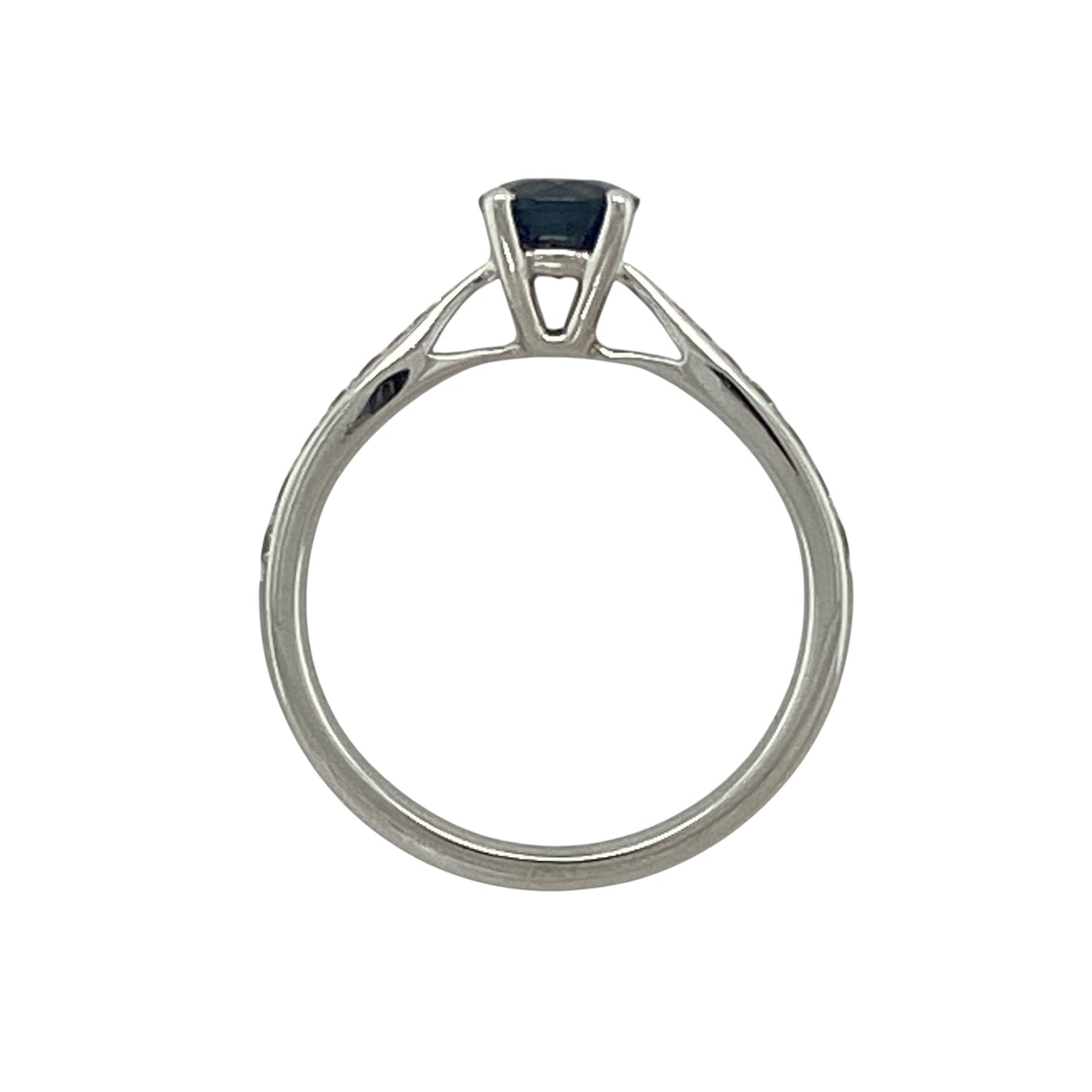 18ct White Gold Diamond & Sapphire Set Ring