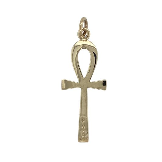 Add a symbol of life and timeless heritage to your collection with this pre-owned 9ct yellow gold ankh pendant—an eye-catching and meaningful piece with classic appeal.
Design: The pendant features the iconic ankh symbol, representing life and eternity, with a smooth and balanced shape that offers a bold yet elegant look.
Material: Made from 9-carat yellow gold, the polished finish enhances the warmth of the metal while highlighting the clean lines of the design.