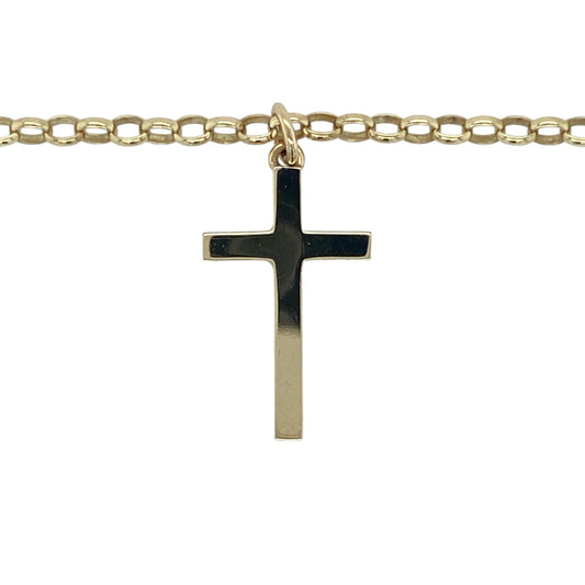 Add timeless simplicity and meaningful style to your collection with this pre-owned 9ct yellow gold plain cross pendant on a belcher chain necklace—an elegant and versatile piece for everyday wear.
Design: The necklace features a classic plain cross pendant measuring approximately 2.8cm in length including the bail, paired with an 18" belcher chain for a balanced and traditional look.