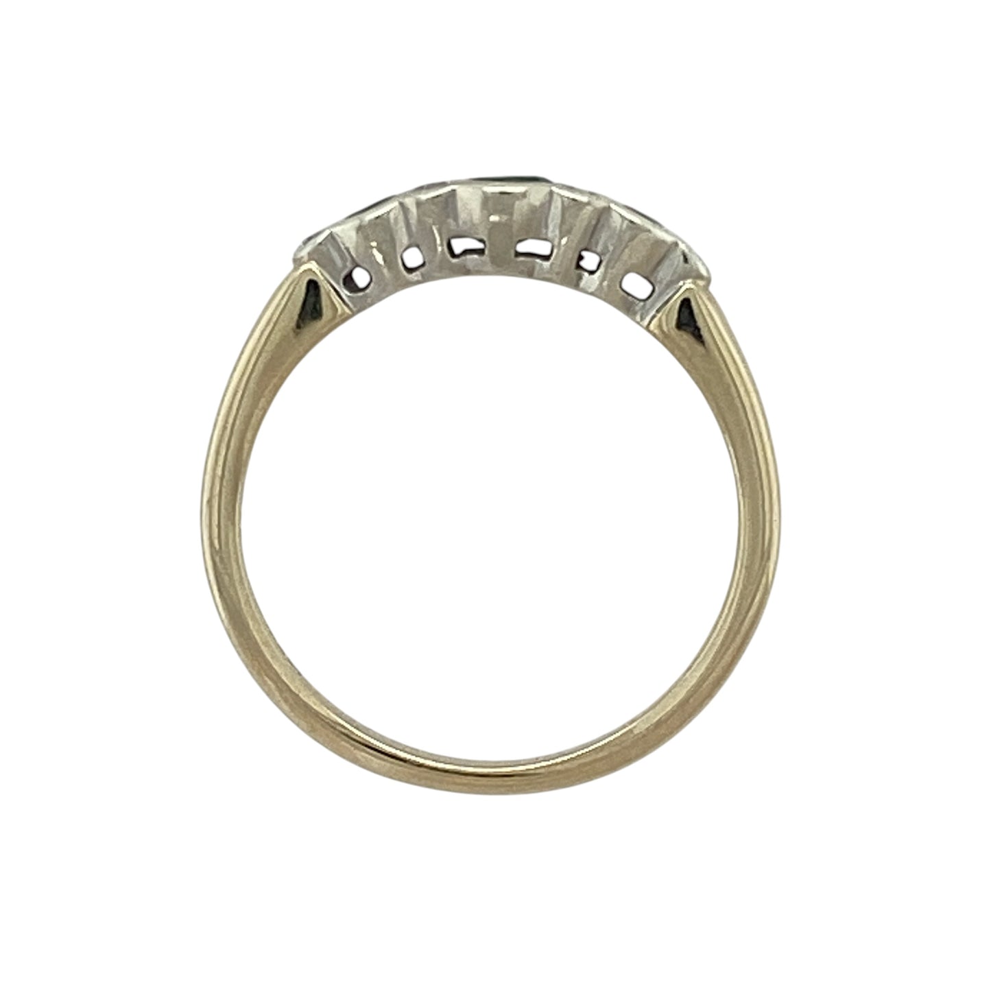 9ct Gold Diamond & Emerald Set Band Ring