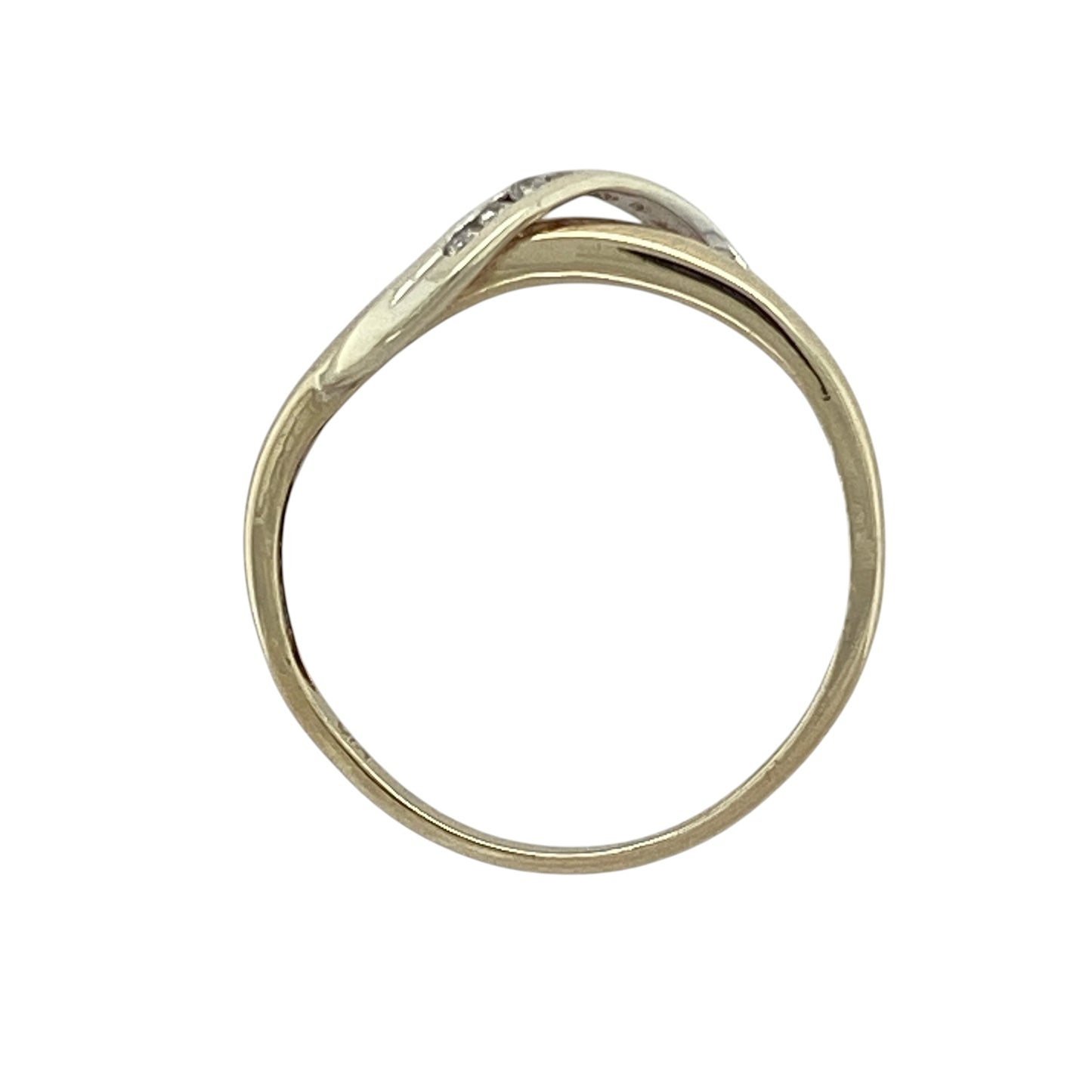 9ct Gold & Diamond Set Twist Band Ring
