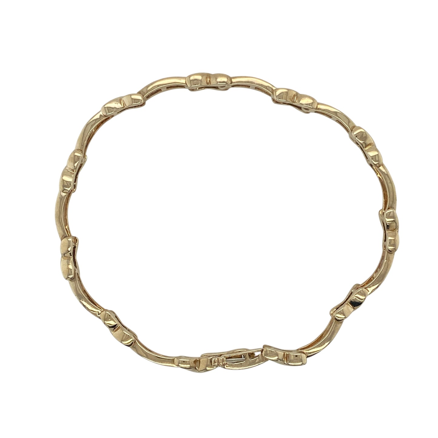 9ct Gold & Diamond Set Kiss Link 7.5" Bracelet
