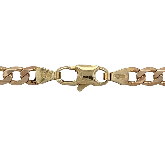 Make a bold statement with this pre-owned 9ct yellow gold curb chain—an eye-catching piece with timeless strength and classic appeal.
Design: The chain features a 5mm wide curb link design, creating a strong and structured look with smooth, interlocking links that sit neatly against the skin.
Material: Made from 9-carat yellow gold, the polished finish enhances the rich, warm tone of the metal while adding a bright, reflective shine.