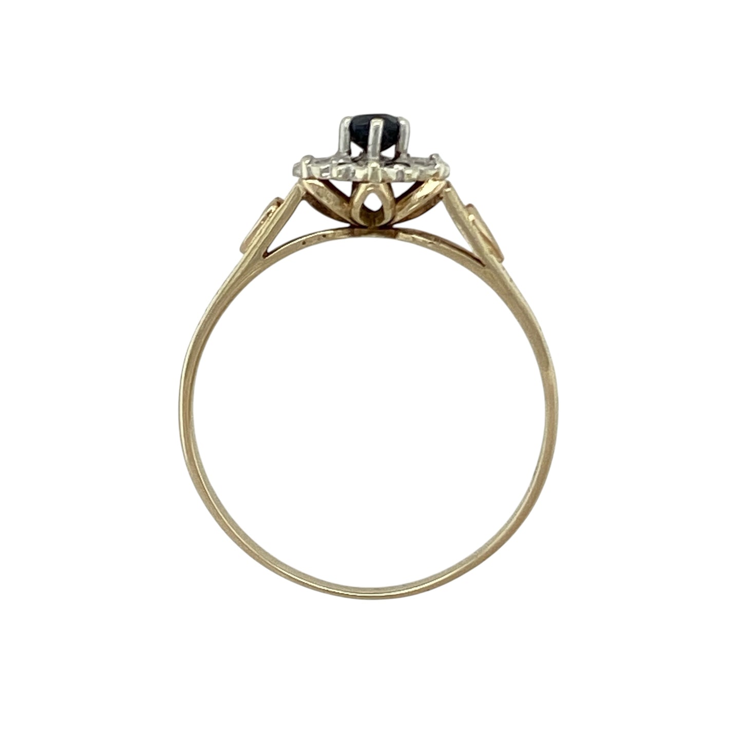 9ct Gold Diamond & Sapphire Set Cluster Ring