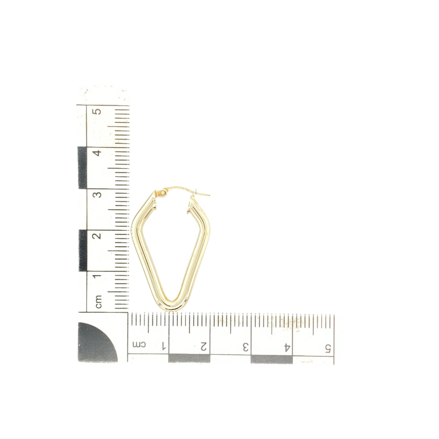 9ct Gold Diamond Shape Creole Earrings