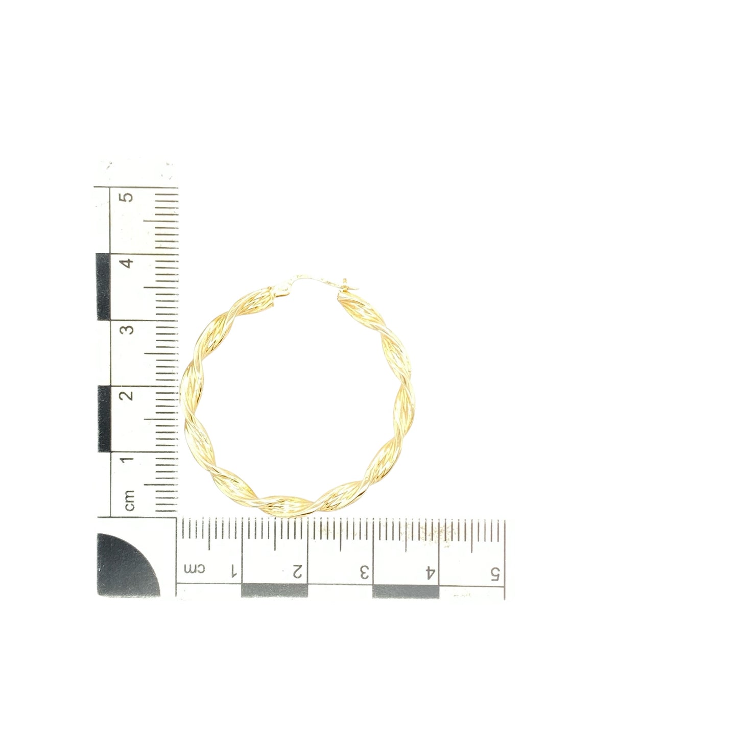 9ct Gold Twisted Hoop Creole Earrings