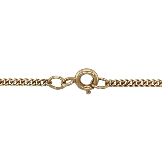 Bring classic simplicity and everyday versatility to your collection with this pre-owned 9ct yellow gold curb chain, featuring a fine profile and timeless appeal—perfect for wearing alone or pairing with a pendant.
Design: The chain features a traditional curb link pattern with a slim 1.5mm width, offering a neat and understated look that sits comfortably against the neckline.
Material: Made from 9-carat yellow gold, the polished finish enhances the smooth links, creating a warm and classic appearance.